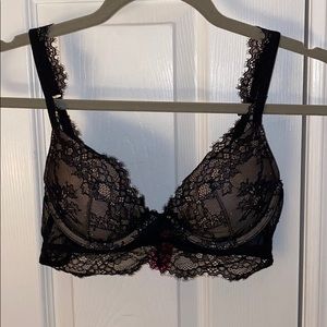 Black lace push up bra